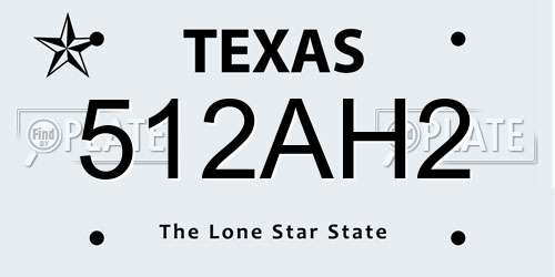 512AH2 Texas License Plate