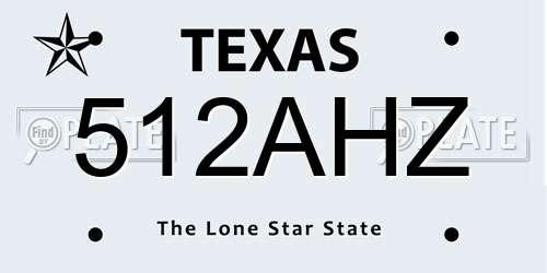 512AHZ Texas License Plate