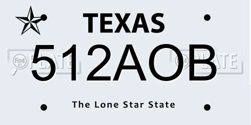 512AOB Texas License Plate