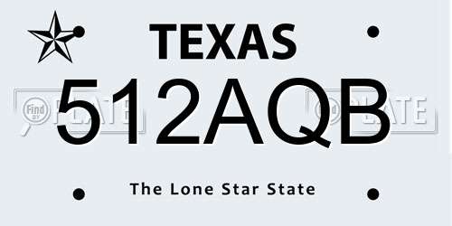 512AQB Texas License Plate