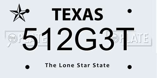 512G3T Texas License Plate