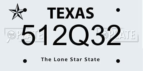512Q32 Texas License Plate