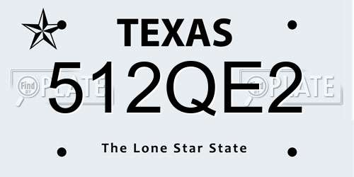 512QE2 Texas License Plate