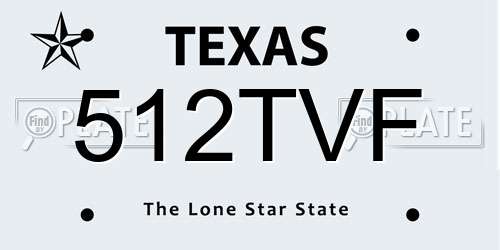 512TVF Texas License Plate