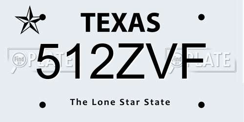 512ZVF Texas License Plate