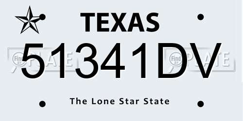 51341DV Texas License Plate