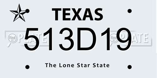 513D19 Texas License Plate