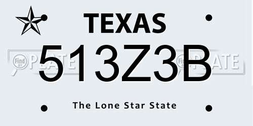 513Z3B Texas License Plate