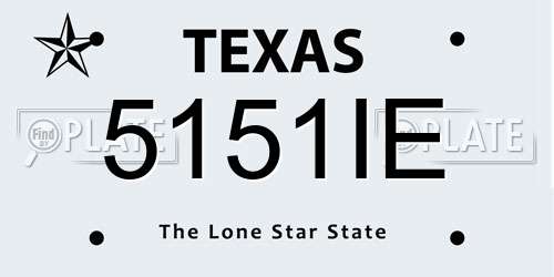 5151IE Texas License Plate