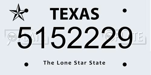 5152229 Texas License Plate