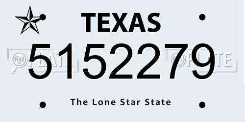 5152279 Texas License Plate