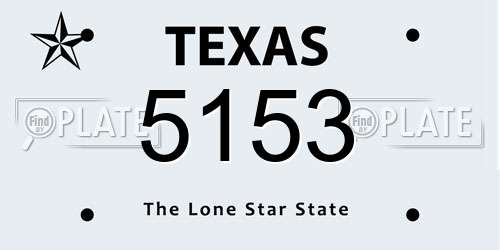 5153 Texas License Plate