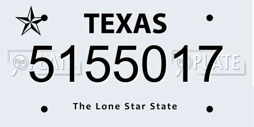 5155017 Texas License Plate
