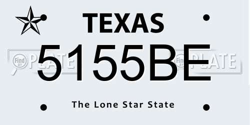 5155BE Texas License Plate