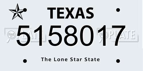 5158017 Texas License Plate