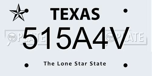 515A4V Texas License Plate
