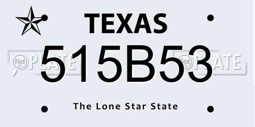 515B53 Texas License Plate