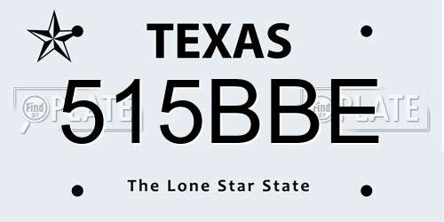 515BBE Texas License Plate