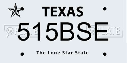 515BSE Texas License Plate