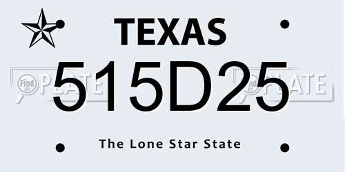 515D25 Texas License Plate