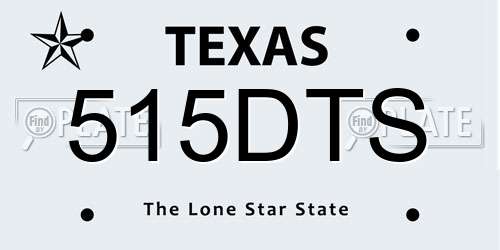 515DTS Texas License Plate