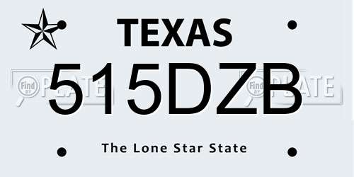 515DZB Texas License Plate