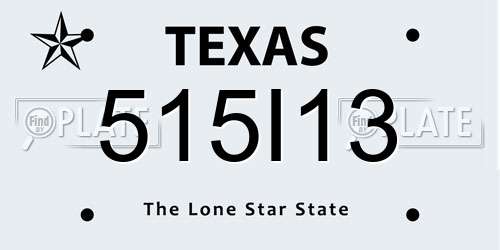 515I13 Texas License Plate