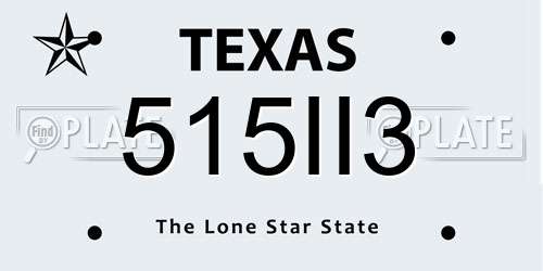 515II3 Texas License Plate