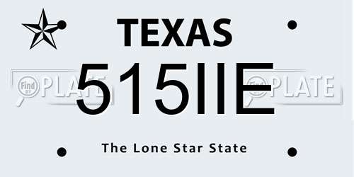 515IIE Texas License Plate