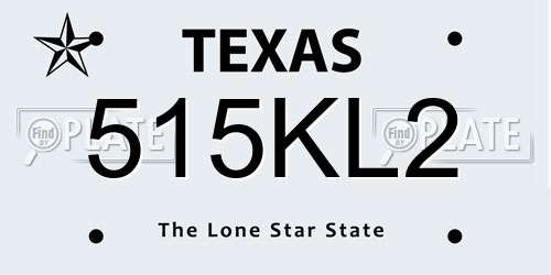 515KL2 Texas License Plate