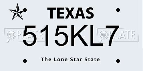 515KL7 Texas License Plate