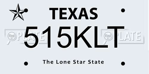 515KLT Texas License Plate