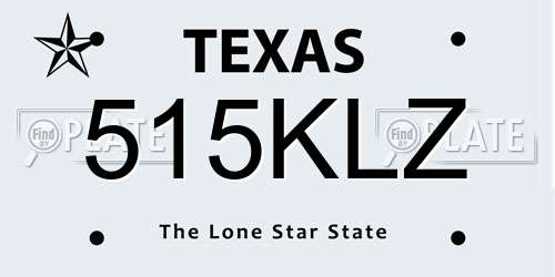515KLZ Texas License Plate