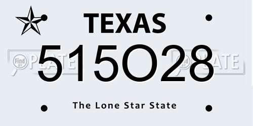 515O28 Texas License Plate