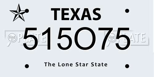 515O75 Texas License Plate
