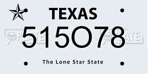 515O78 Texas License Plate