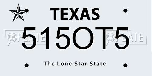 515OT5 Texas License Plate