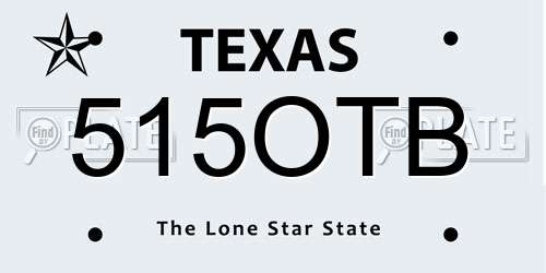515OTB Texas License Plate