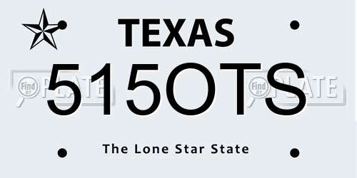515OTS Texas License Plate