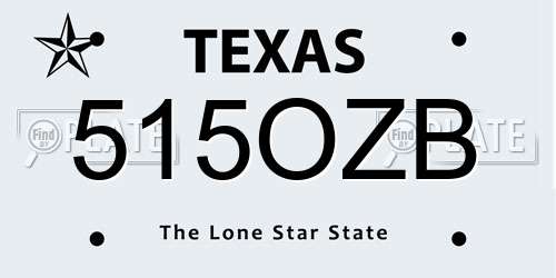 515OZB Texas License Plate