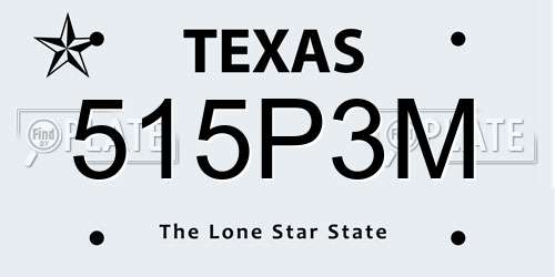 515P3M Texas License Plate