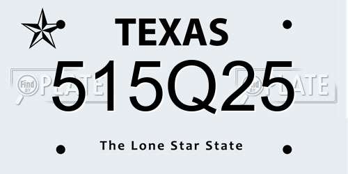 515Q25 Texas License Plate