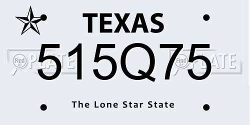 515Q75 Texas License Plate