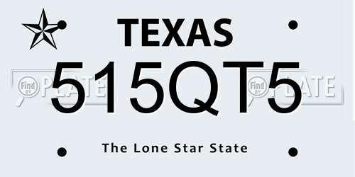 515QT5 Texas License Plate