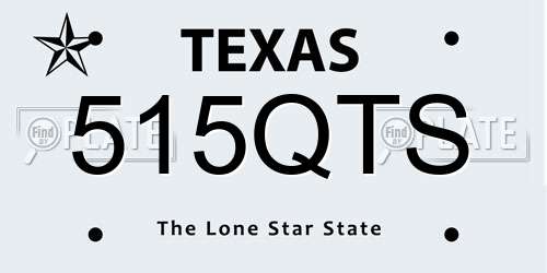 515QTS Texas License Plate
