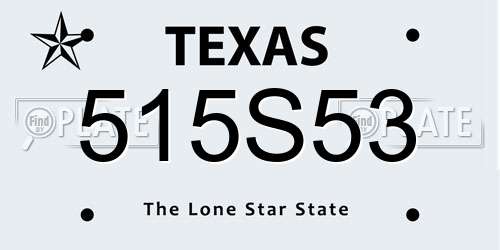 515S53 Texas License Plate