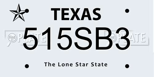 515SB3 Texas License Plate