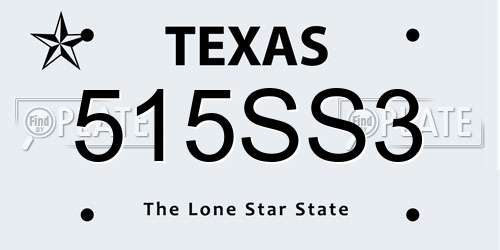 515SS3 Texas License Plate