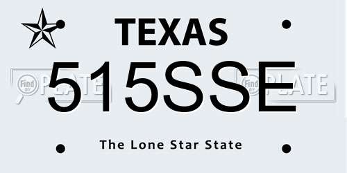 515SSE Texas License Plate