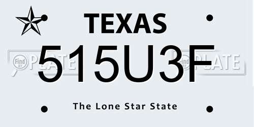 515U3F Texas License Plate